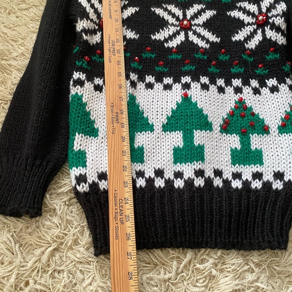 Adell Barre Ugly Christmas Sweater Black Acrylic Pullover, 80s - Picture 6 of 13